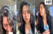 بيصور خطيبته في العربية وهي بتمصله زبه